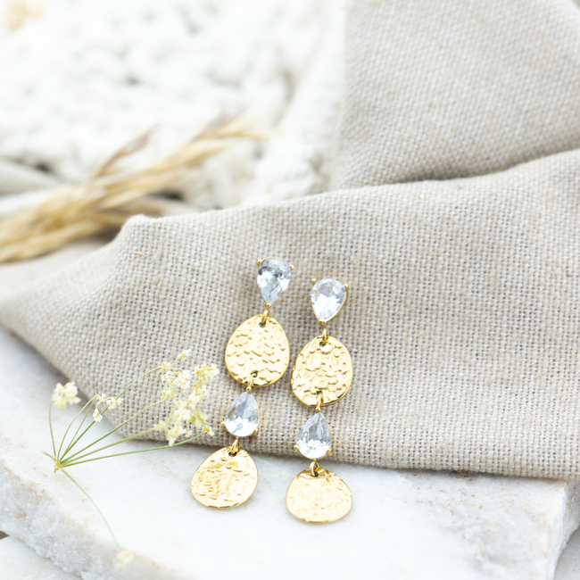 Day & Eve by Go Dutch Label Fonkelende shiny crystal oorbellen