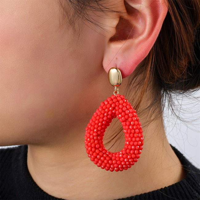 Day & Eve  Grote rode Druppel oorbellen