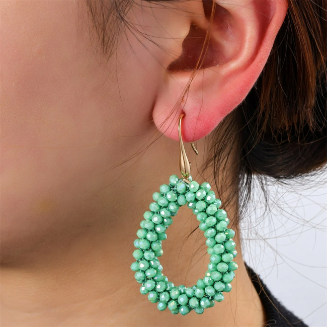 Day & Eve  Mint groene Druppel oorbellen