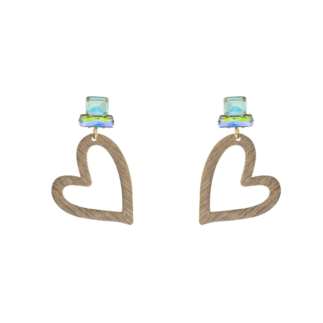 Day & Eve  Hart oorbellen met crystal stenen