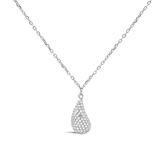 KARMA Zilver925 zirconia drop teardop druppel ketting