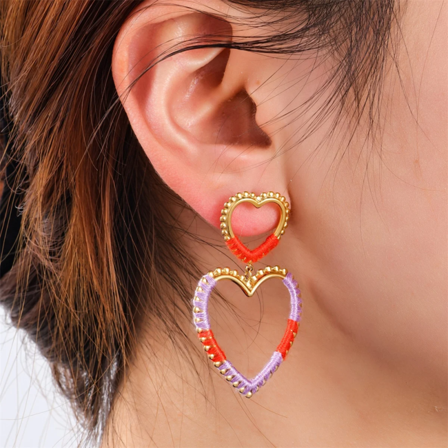 Day & Eve  Harten lila oorbellen