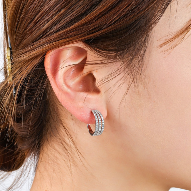 Day & Eve  Strass multi rang oorbellen