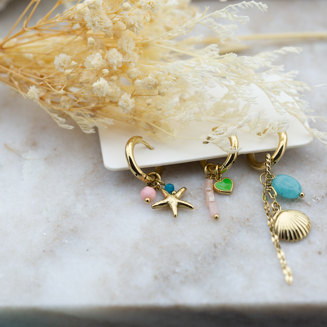 Bohm Paris Beachy earparty set met schelp en vrolijke kralen