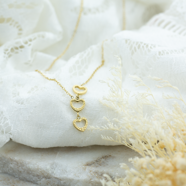 Day & Eve  Stainless steel minimal ketting harten goud