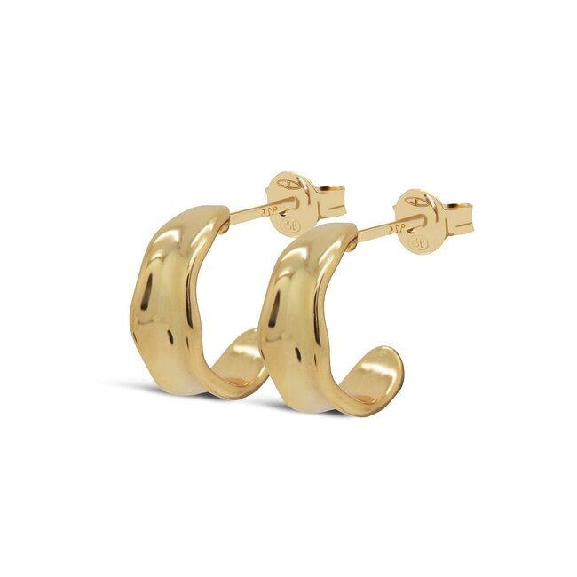 KARMA Goldplated brede oorbellen