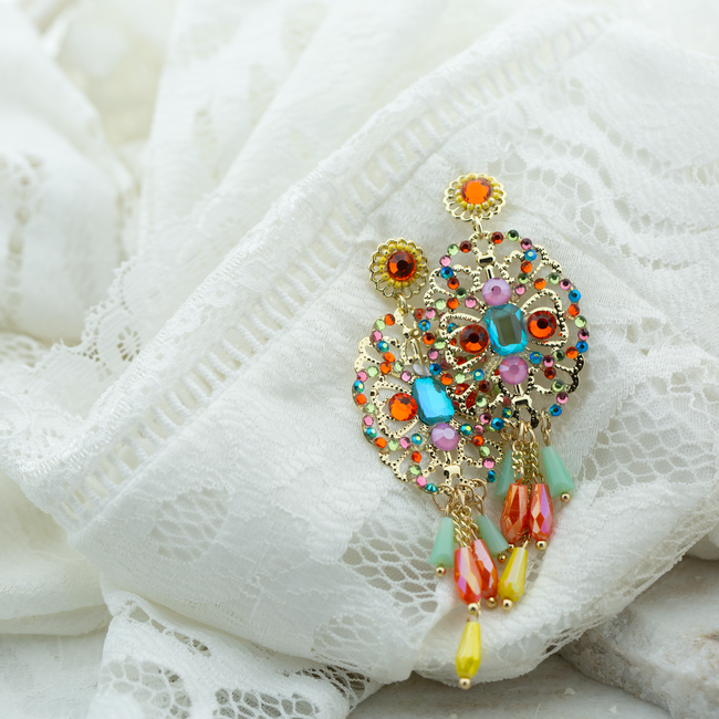 Biba Feestelijke gekleurde oorbellen