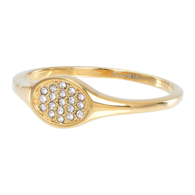 IXXXI Island Life goud ring met witte steen of glitters