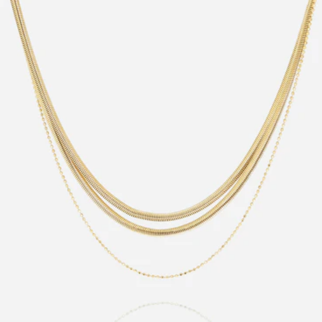 ZAG  Bijoux Unieke dubbele layer Ketting platte schakel