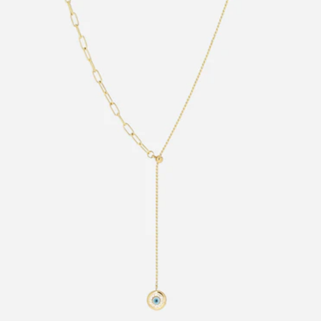 ZAG  Bijoux Blauw Wit Oog Bedel Ketting