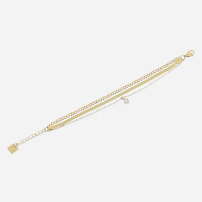 ZAG  Bijoux Armband schakels en steentje