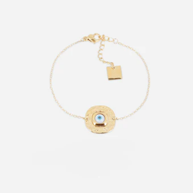 Goud groen oog armband