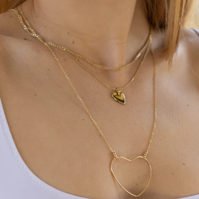 Gouden kettingen met  hart