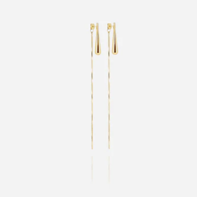 Statement Oorbel met  lange druppel en Ketting