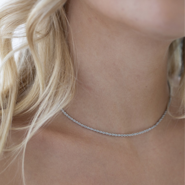 Day & Eve  Stoere gedraaide schakelketting zilver