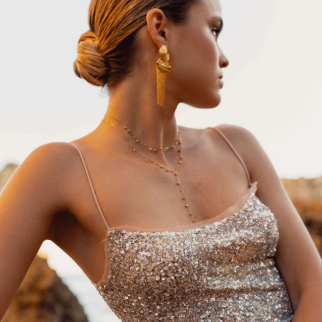 Bohm Paris Goud kettingen crystal steentjes