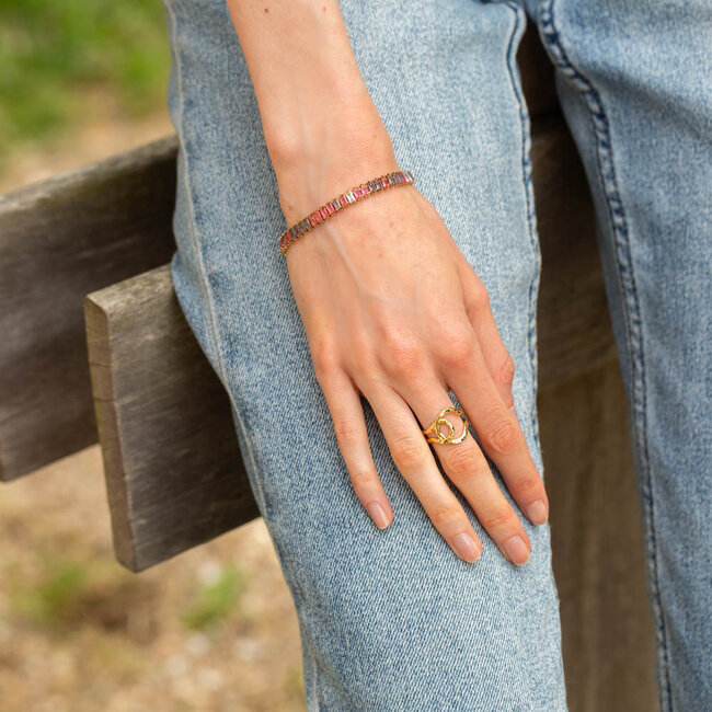 Day & Eve  Roze paarse sparkle goud Armband