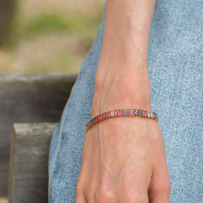 Day & Eve  Roze paarse sparkle goud Armband