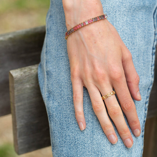 Day & Eve  Roze paarse sparkle goud Armband