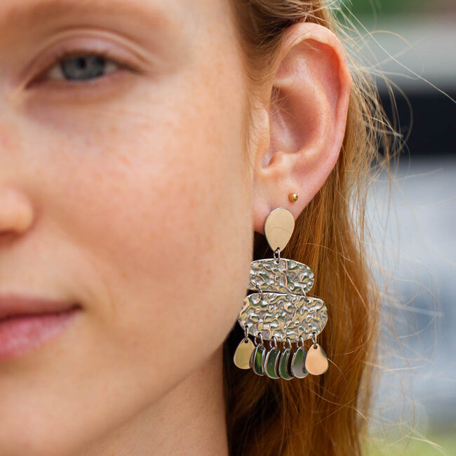 Day & Eve  Geometrische oorbellen met ronde vorm