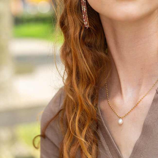 Beadle Goudkleurige ketting met parel