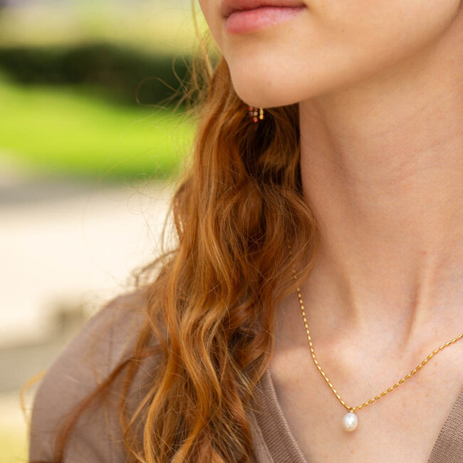 Beadle Goudkleurige ketting met parel