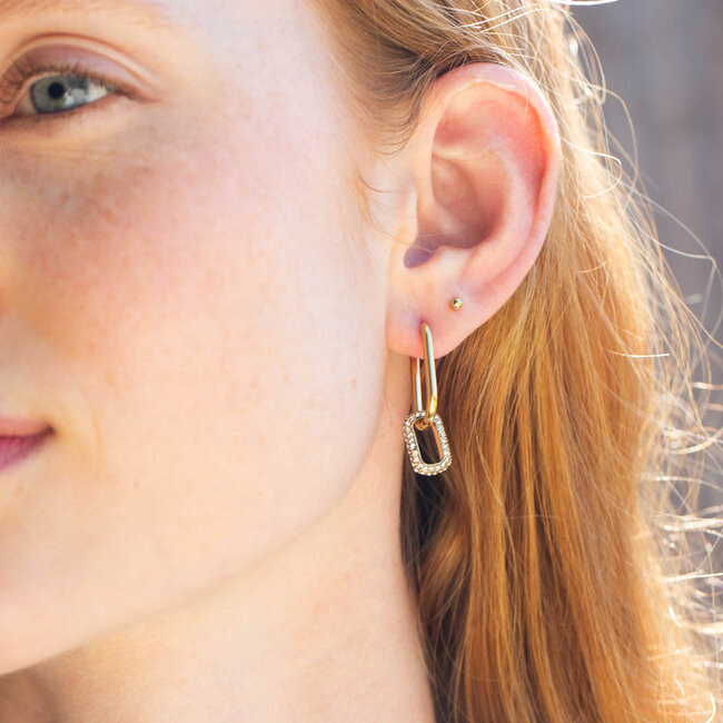 Day & Eve by Go Dutch Label Fonkelende shiny crystal ovaal oorbellen