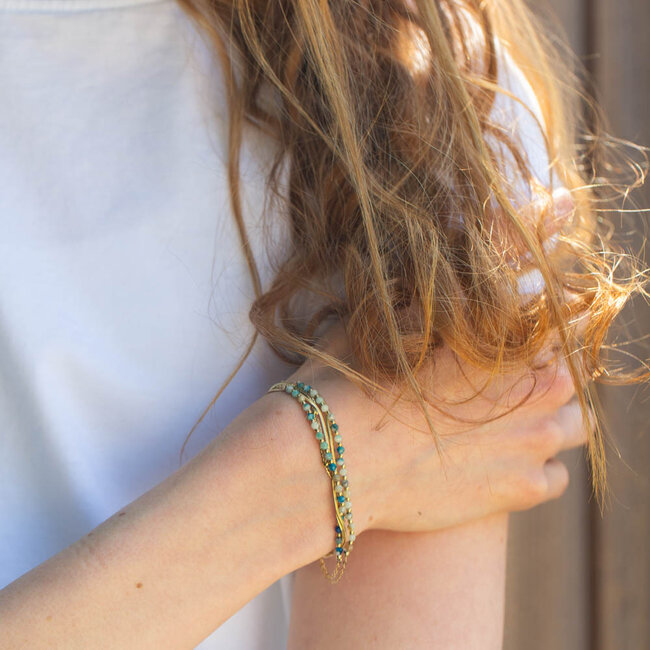 Natuursteen dubbele armband