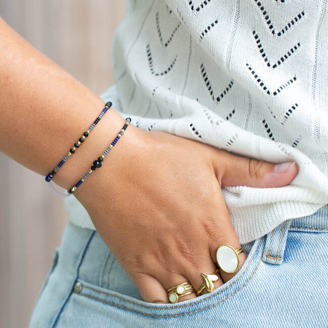 Biba Grijs zwarte minimal armband