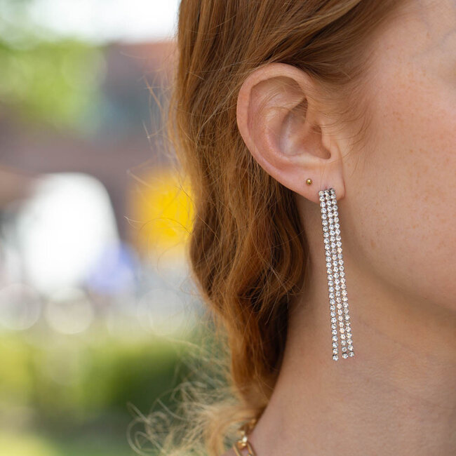 Day & Eve  Sparkle oorbellen met strass glitter steentjes