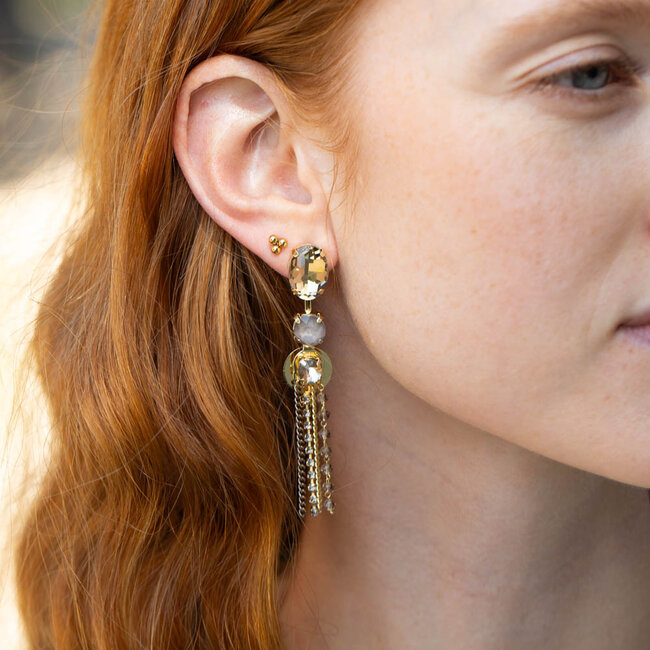 Biba Grijze indian oorbellen