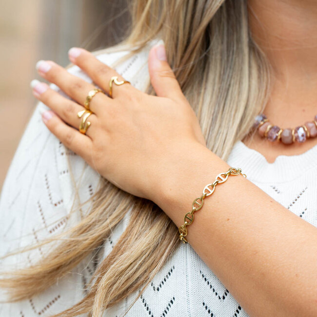 Beadle Bijzondere Schakel armband goud