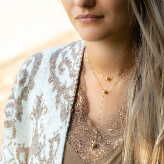 ZAG  Bijoux Unieke dubbele layer Ketting met bol