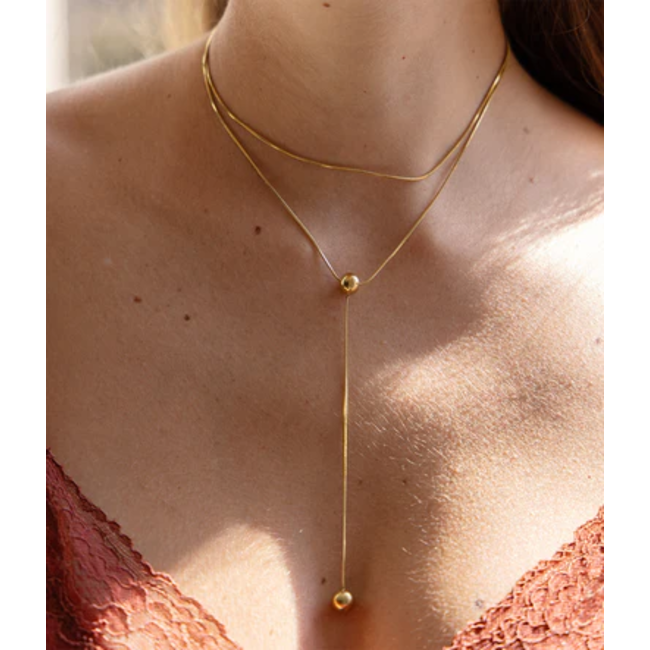 ZAG  Bijoux Unieke dubbele layer Ketting met bol