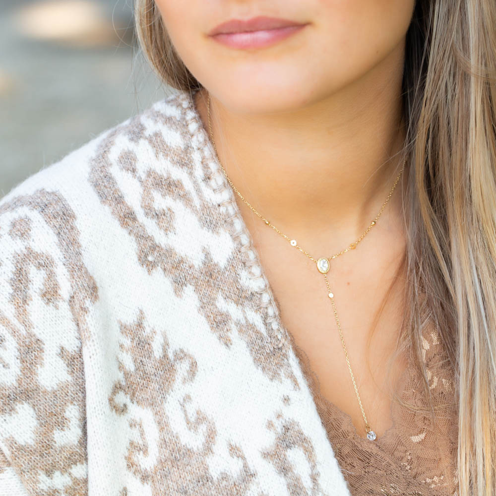 ZAG Bijoux Unieke stijlvolle chique ketting met chain en zirconia