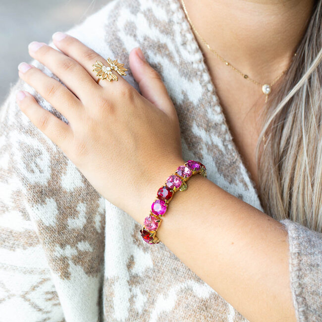 Biba Roze glitter shine statement armband