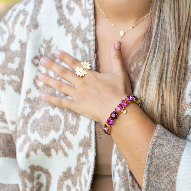 Biba Roze glitter shine statement armband