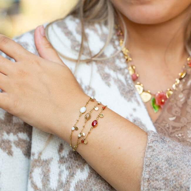 Bohm Paris Muntjes en edelsteen armband