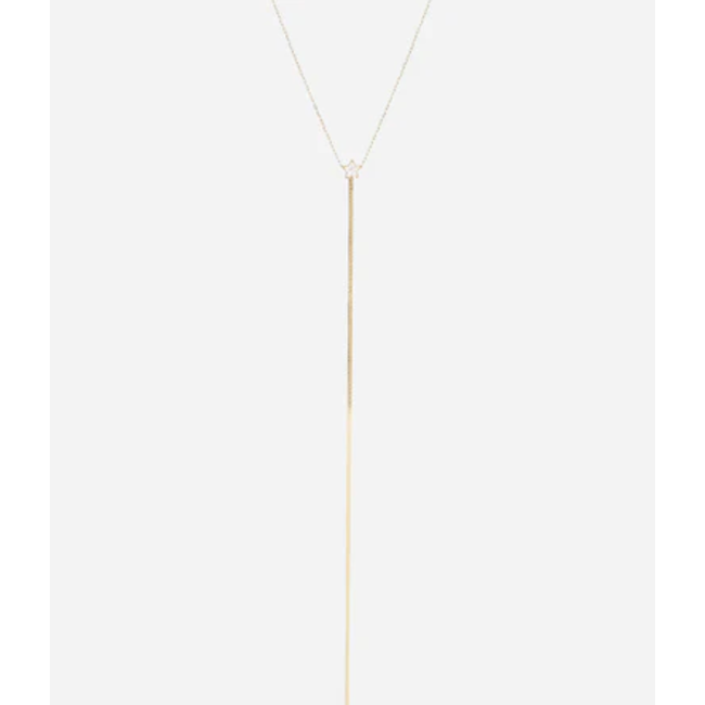 ZAG  Bijoux Unieke Ketting met zirconia glitter ster en lange chain