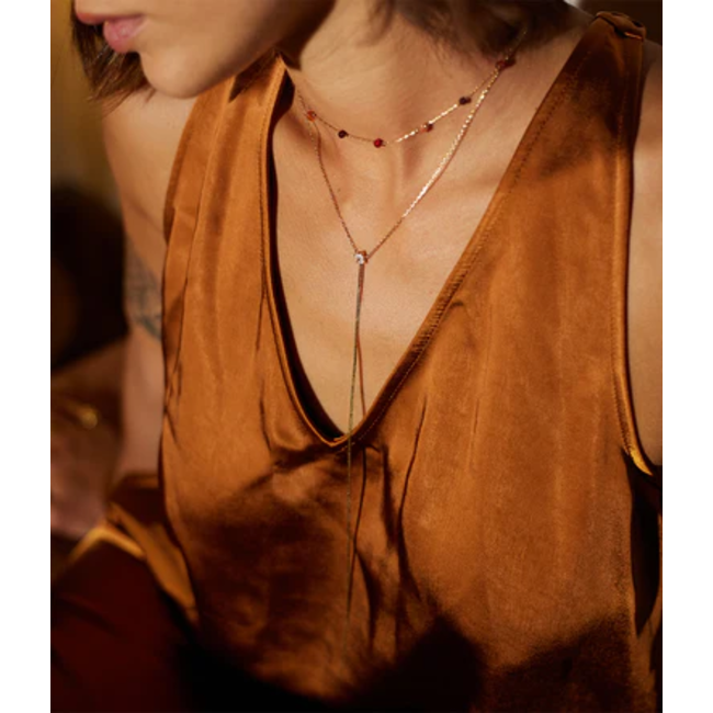 ZAG  Bijoux Unieke Ketting met zirconia glitter ster en lange chain