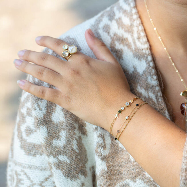 ZAG  Bijoux Goud armband shinen met glitters en  sterren