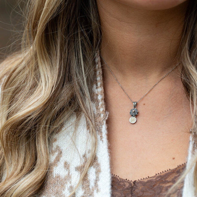 Zeeuws Echt zilver925 Zeeland ketting met knop en zeeuws zand