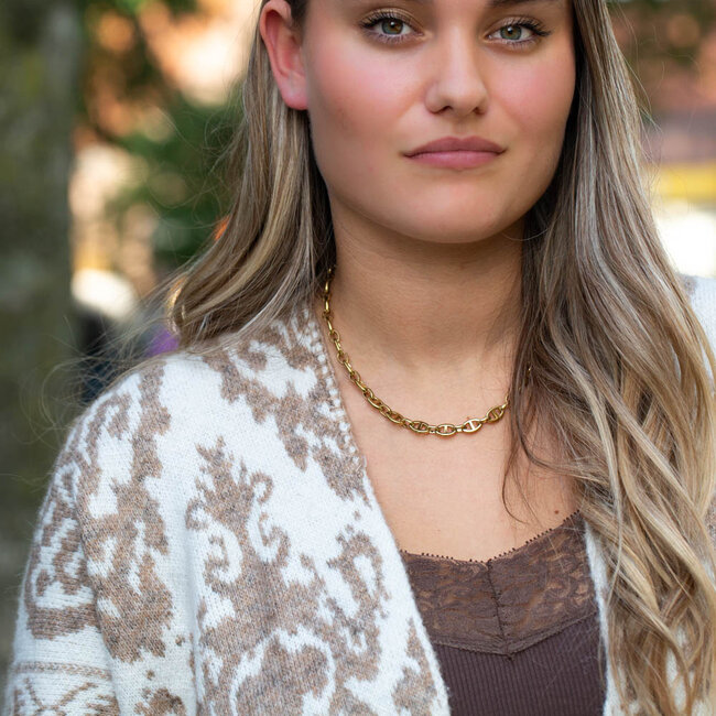 Gouden platte schakelketting
