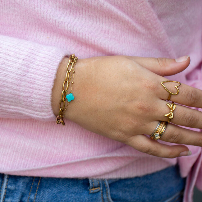 Turquoise klaver armband