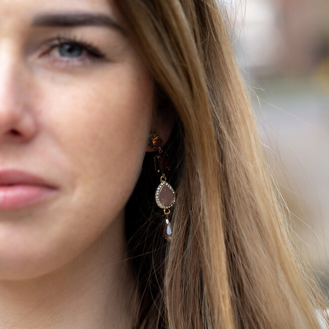 Day & Eve by Go Dutch Label Feestelijke oorbellen met druppel en stenen