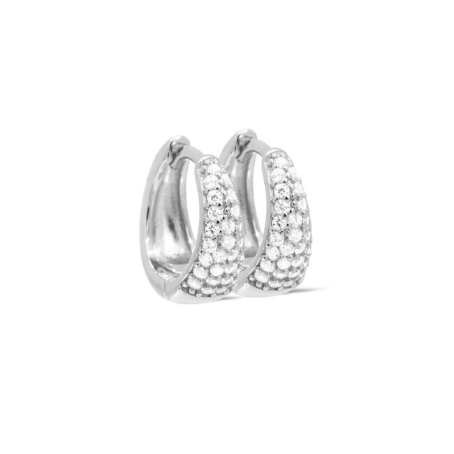 KARMA Echt zilver crystal zirconia oorbellen of harten