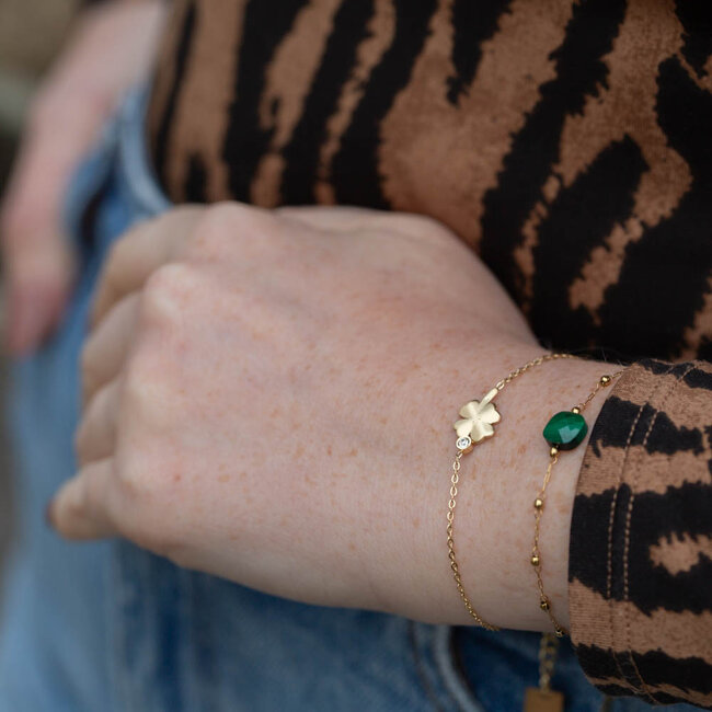 ZAG  Bijoux Goud klaver armband  matgoud