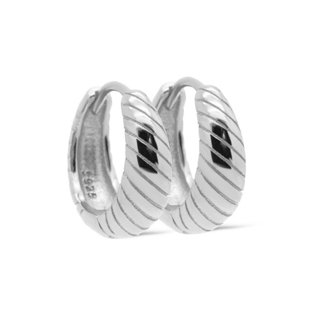 KARMA Echt zilver crystal zirconia of twist oorbellen