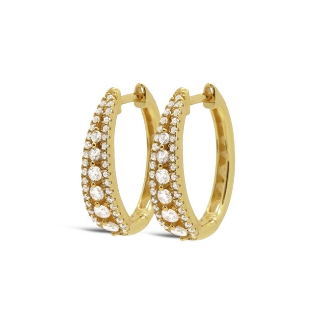 Goldplated zirconia shiny ear party vibes luxe glitter oorbellen