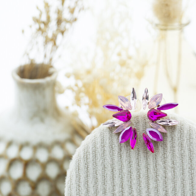 Day & Eve  Sparkle in Pink roze oorbellen